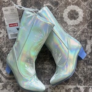 Disney Frozen Holographic Size 7 8 Zipper Elsa Adventure Signature Boots Target